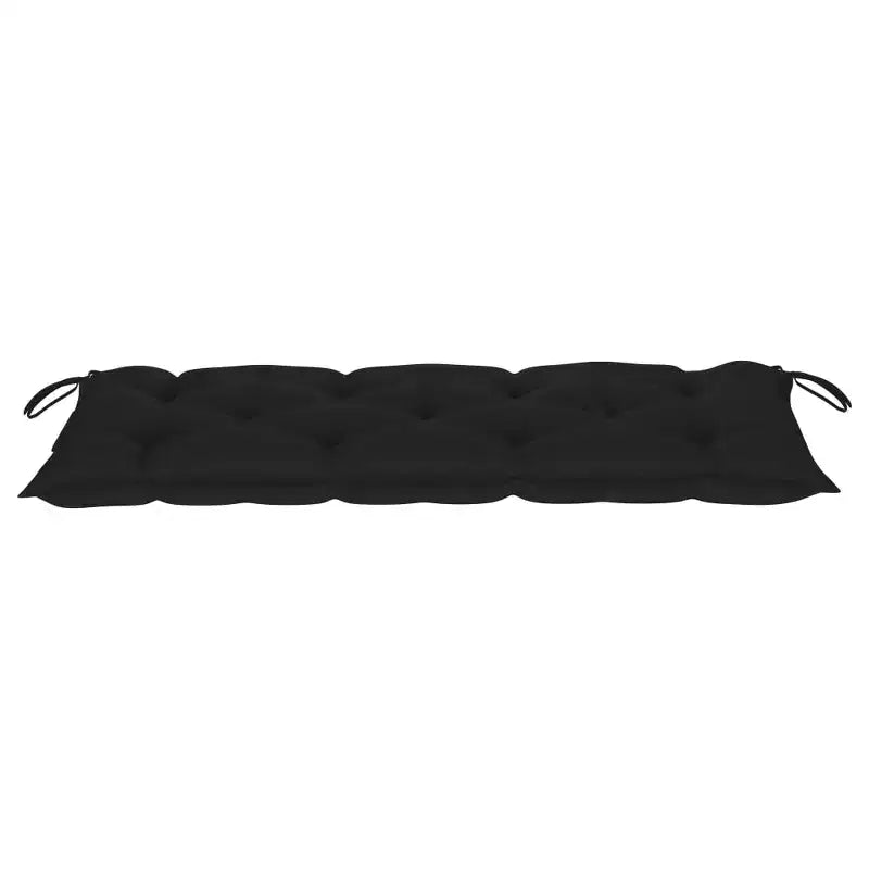 Banc de jardin en bois avec coussin noir en acacia massif