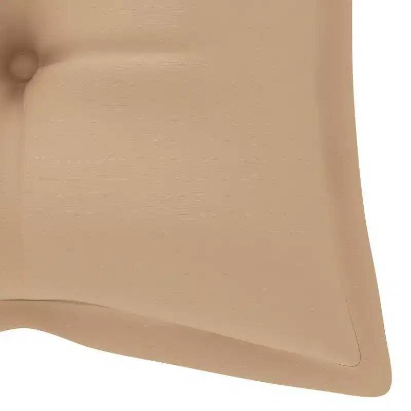 Banc de jardin en bambou naturel, coussin beige
