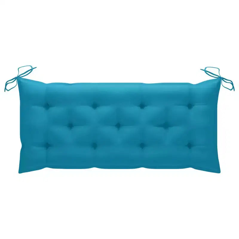 Coussin de banc de jardin bleu clair bambou, polyester 118 cm