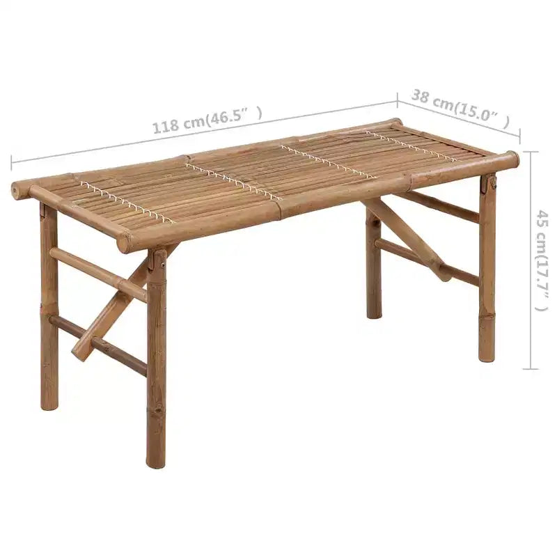 Banc de jardin en bambou naturel Banc de jardin pliable moyen en bambou