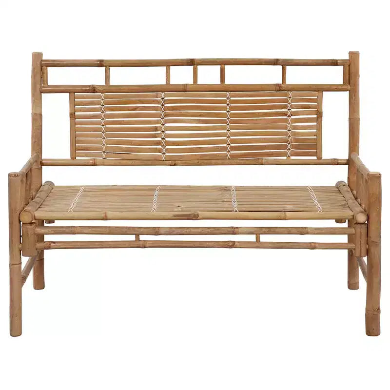 Coussin de banc de jardin bleu clair, bambou naturel 120 cm