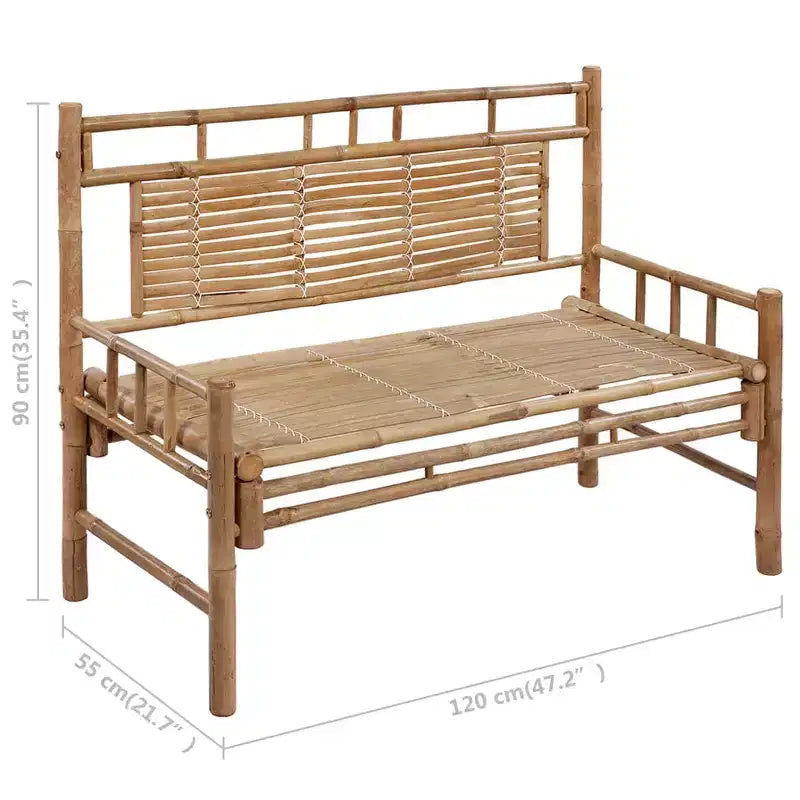 Banc de jardin Bambou Bambou, Polyester Banc de jardin moyen
