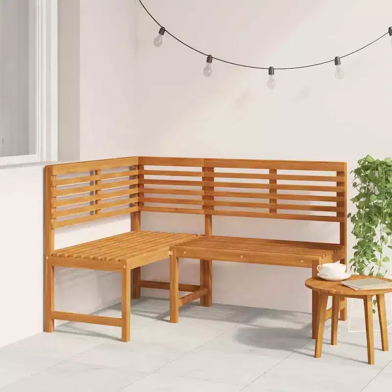 Corner Bench Brown Solid Acacia Wood 55.1 in corner bench
