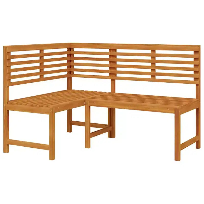 Banc d'angle marron en bois d'acacia massif 140 cm banc d'angle