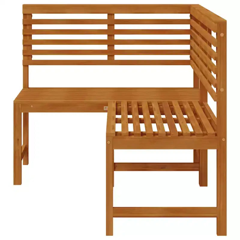 Banc d'angle marron en bois d'acacia massif 140 cm banc d'angle