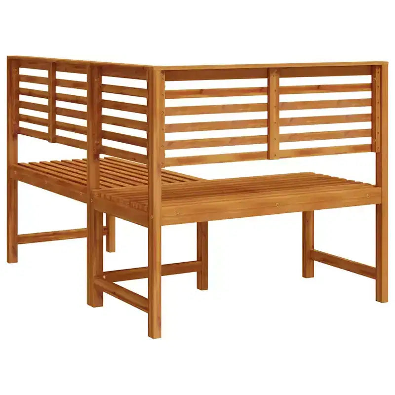 Banc d'angle marron en bois d'acacia massif 140 cm banc d'angle