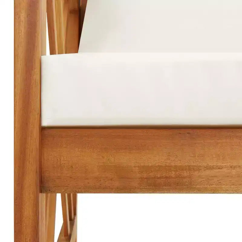 Banc de jardin bois naturel et crème