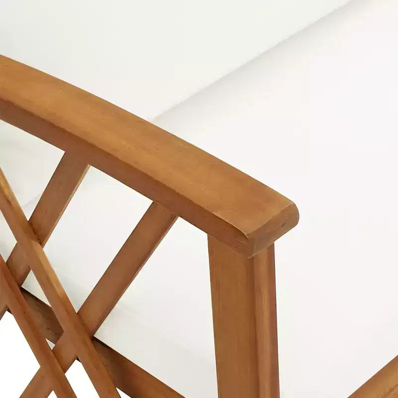 Banc de jardin bois naturel et crème