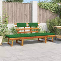 Garden Bench Green, Brown Solid Acacia wood, Polyester Medium