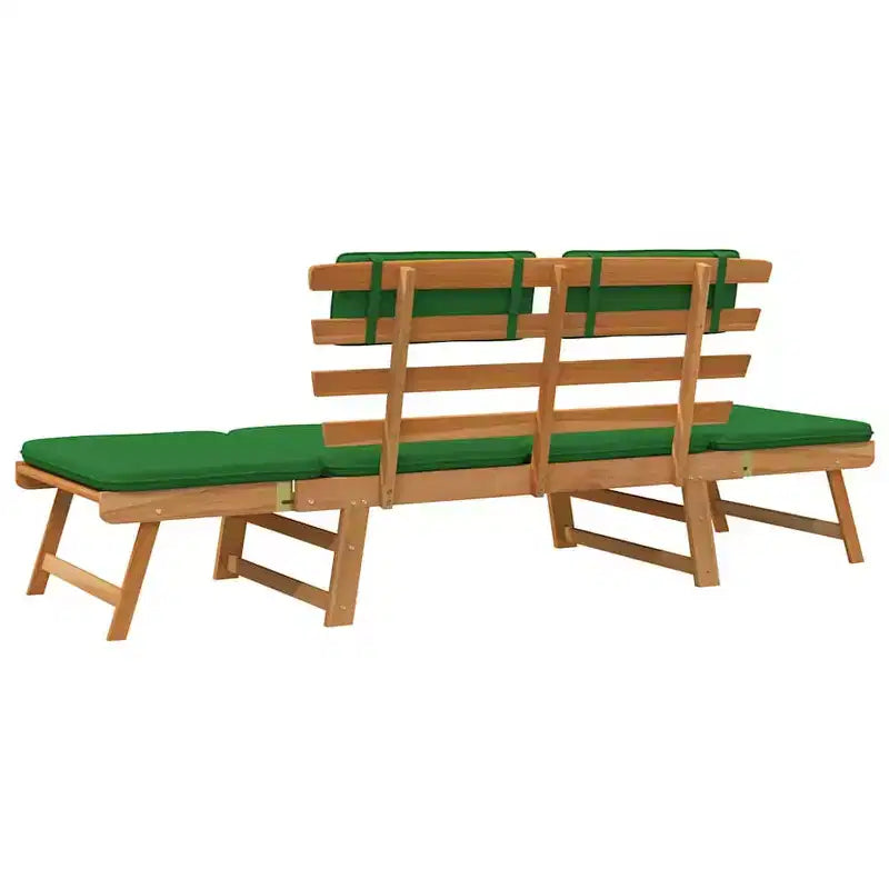 Banc de jardin vert, marron Bois d'acacia massif, Polyester Moyen