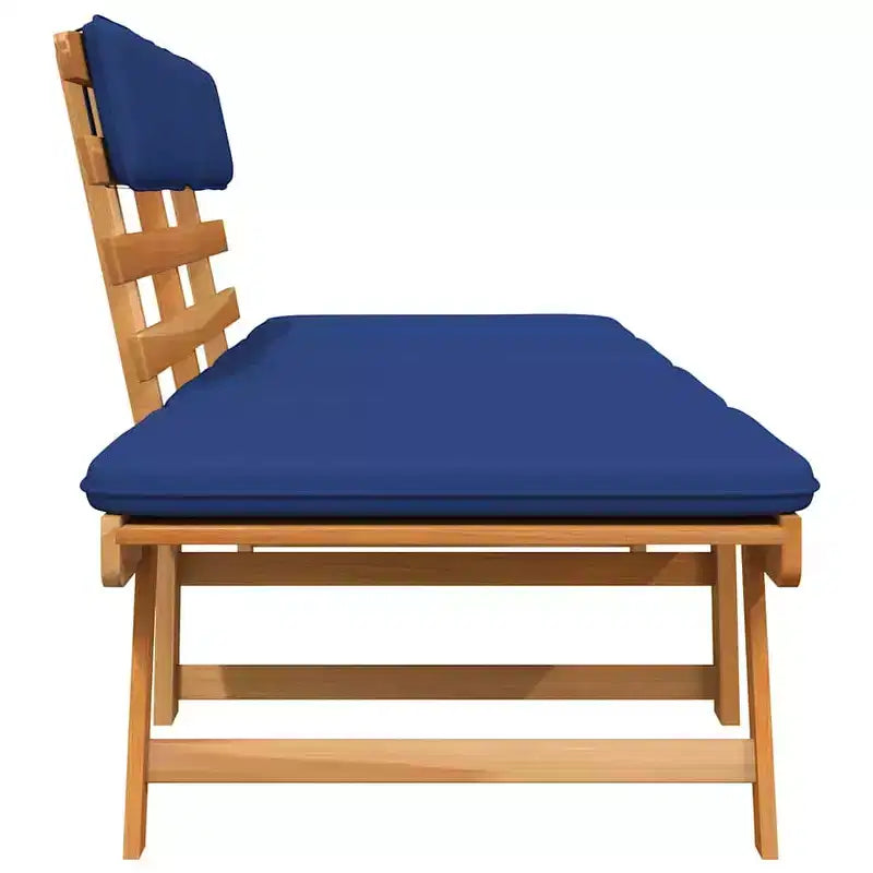 Banc de jardin bleu en acacia massif 190,5 cm