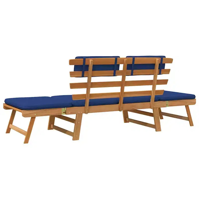 Banc de jardin bleu en acacia massif 190,5 cm