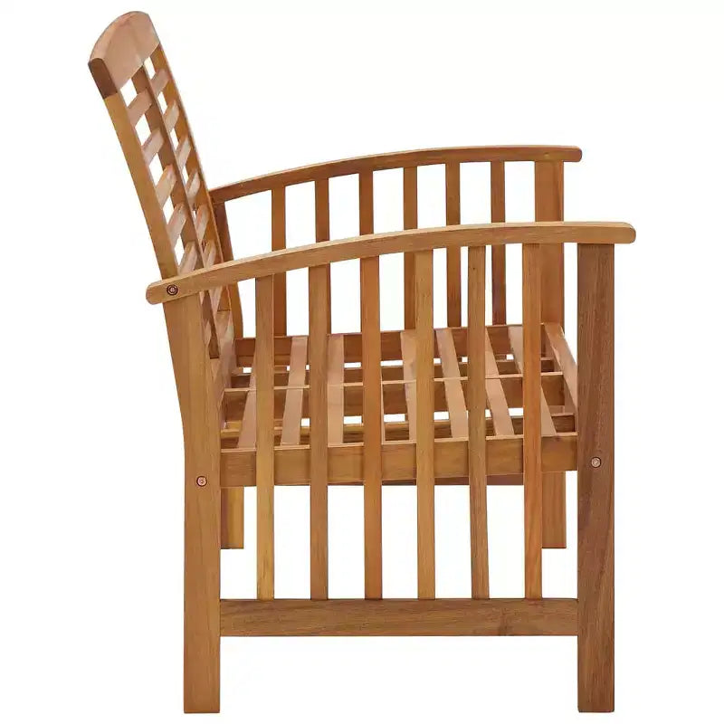 Banc de jardin en bois naturel, acacia massif, de taille moyenne, durable