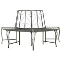 Tree Bench Silver grey Steel Half-round Seats Many Tree Bench