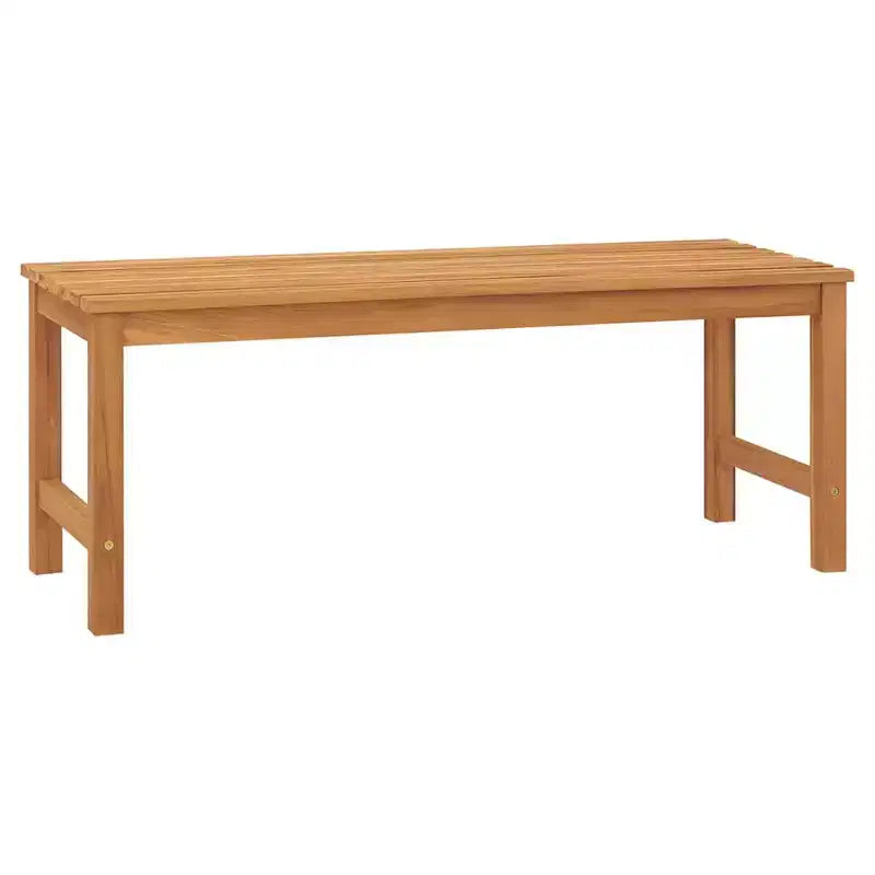 Banc marron en teck massif 45 po Banc robuste rectangulaire