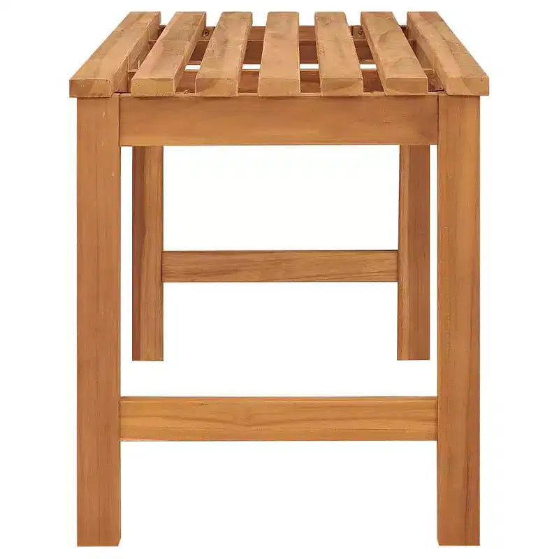 Banc marron en teck massif 45 po Banc robuste rectangulaire
