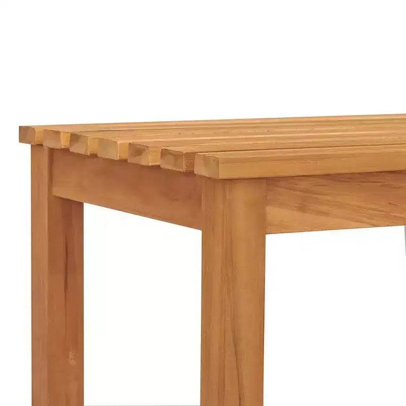 Banc marron en teck massif 45 po Banc robuste rectangulaire