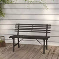 Garden Bench Black Powder-coated steel Large Durable