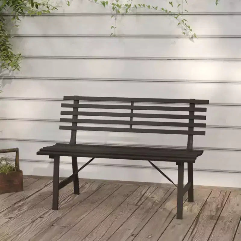 Garden Bench Black Powder-coated steel Large Durable