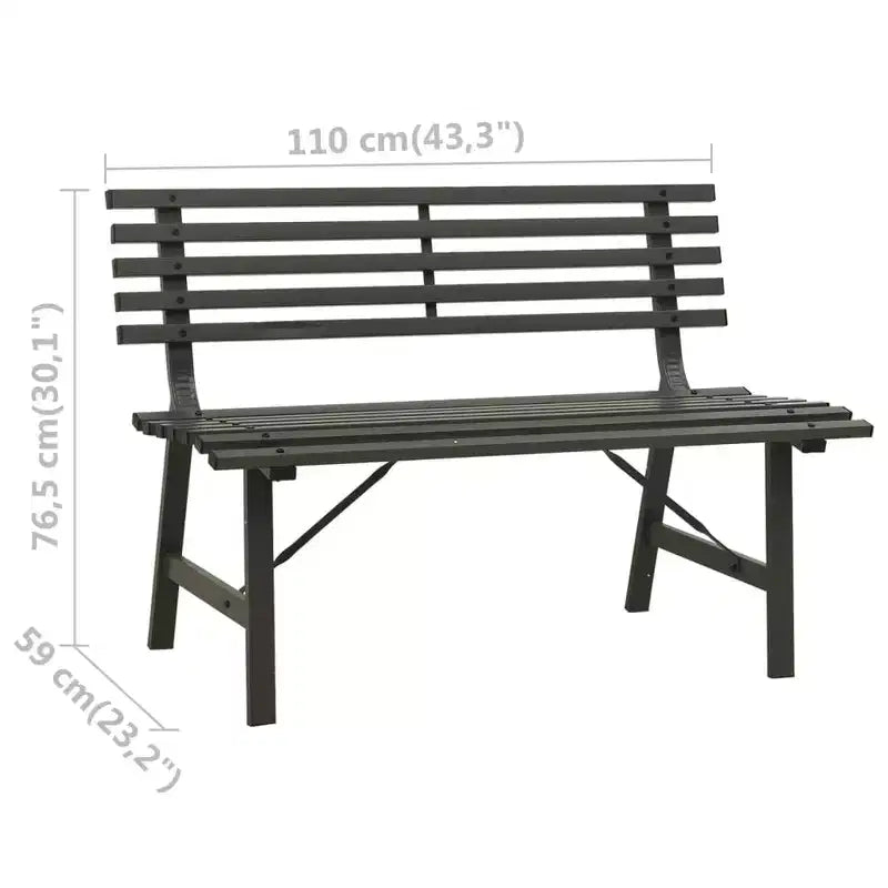 Banc de jardin en acier thermolaqué noir Grand Durable