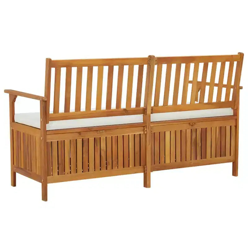 Banc marron en bois d'acacia massif, 100 % polyester Medium