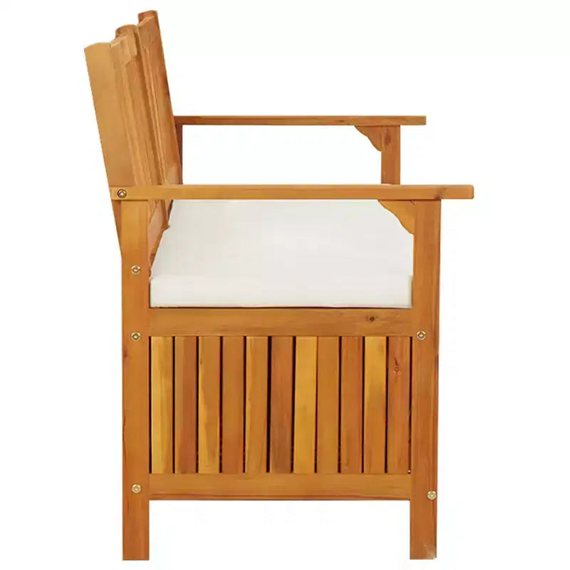 Banc marron en bois d'acacia massif, 100 % polyester Medium