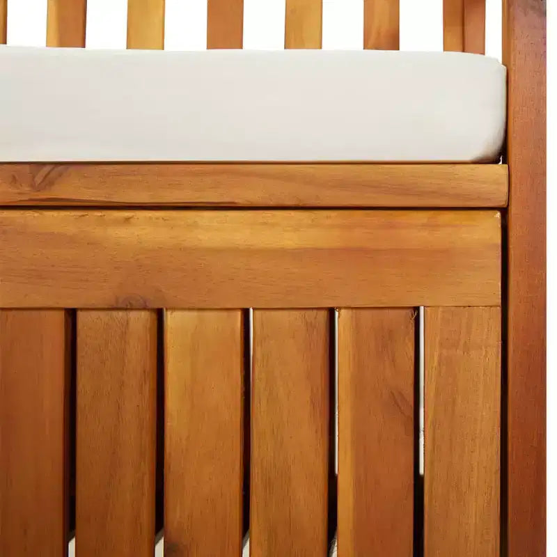 Banc marron en bois d'acacia massif, 100 % polyester Medium