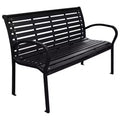 Garden Bench Black WPC (Wood Plastic Composite), Steel 116 cm wide
