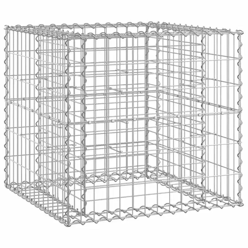 Banc de jardin avec panier gabion Bois naturel et argent
