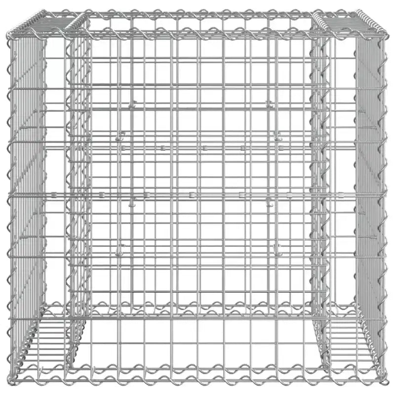 Banc de jardin avec panier gabion Bois naturel et argent