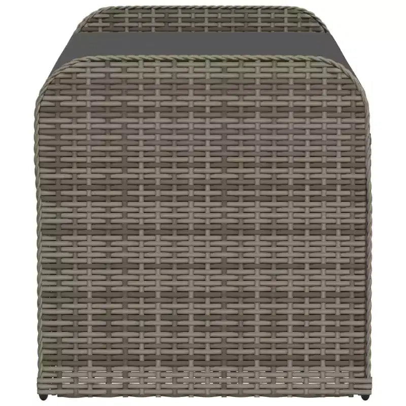Banc de rangement Gris Rotin PE, acier thermolaqué, polyester