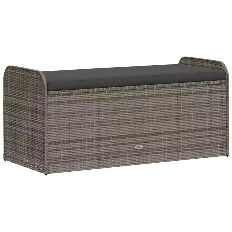 Banc de rangement Gris Rotin PE, acier thermolaqué, polyester