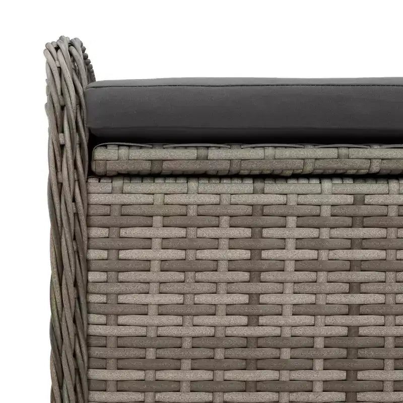 Banc de rangement Gris Rotin PE, acier thermolaqué, polyester