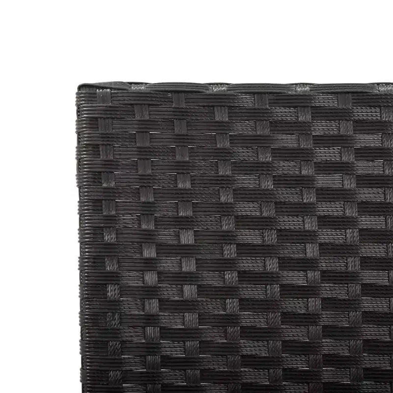 Lit de soleil extérieur noir en polyrotin, convertible standard