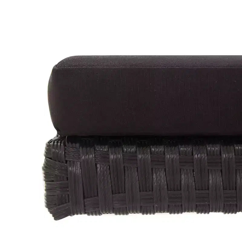 Lit de soleil extérieur noir en polyrotin, convertible standard