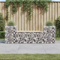 Garden Bench Natural Wood Solid Pine Wood Large Planters