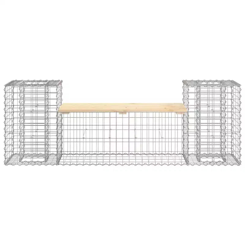 Banc de jardin en bois naturel, pin massif, grandes jardinières