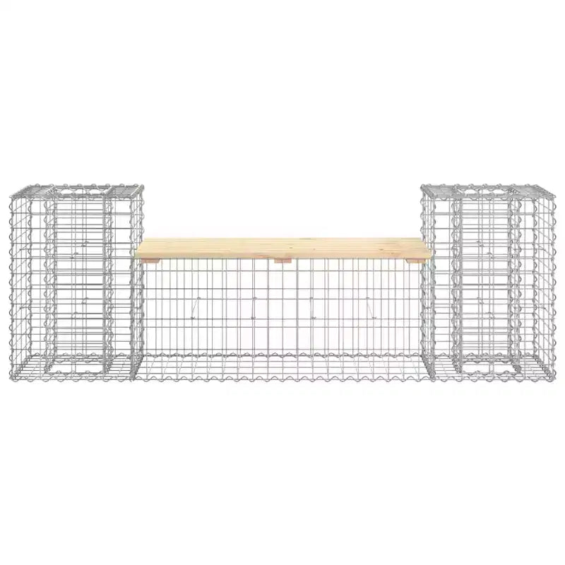 Banc de jardin en bois naturel, pin massif, grandes jardinières