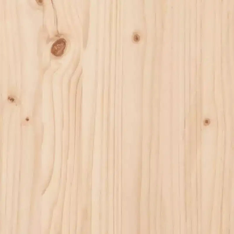 Banc de jardin en bois naturel, pin massif, grandes jardinières