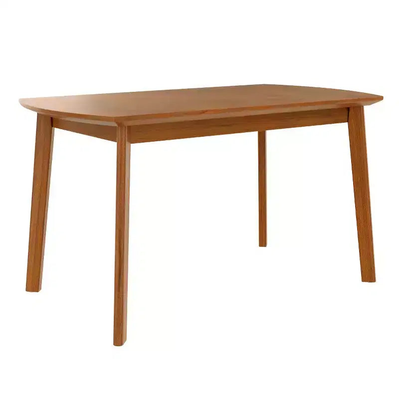47" Mid-Century Modern Rectangular Dining Table with Rubberwood Legs, Seats 4