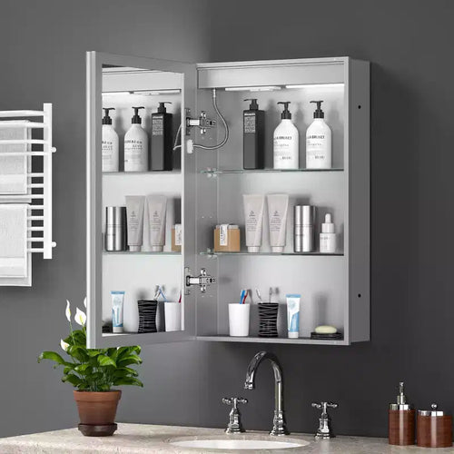20" Modern LED Medicine Cabinet with Mirror, Anti-Fog & 3 Color Temperatures