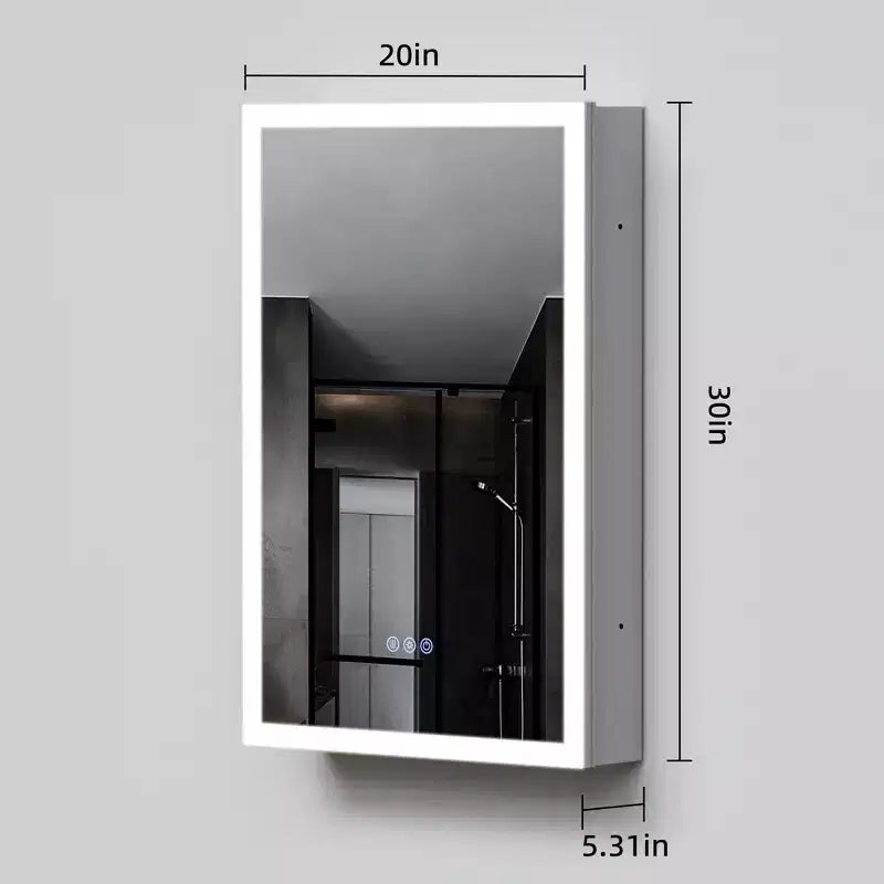20" Modern LED Medicine Cabinet with Mirror, Anti-Fog & 3 Color Temperatures