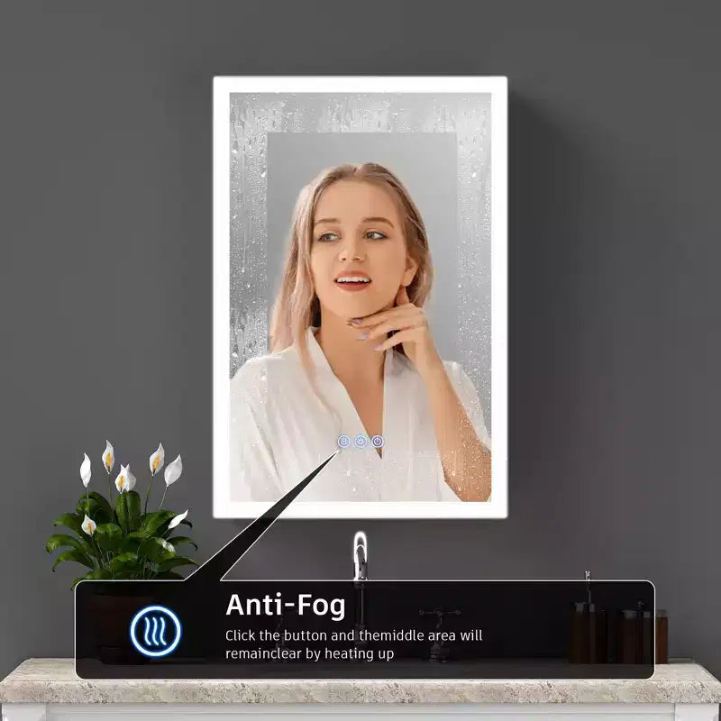 20" Modern LED Medicine Cabinet with Mirror, Anti-Fog & 3 Color Temperatures