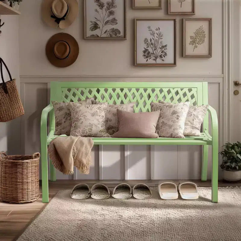 Karl Home | Banc d'extérieur en acier noir de 119 cm