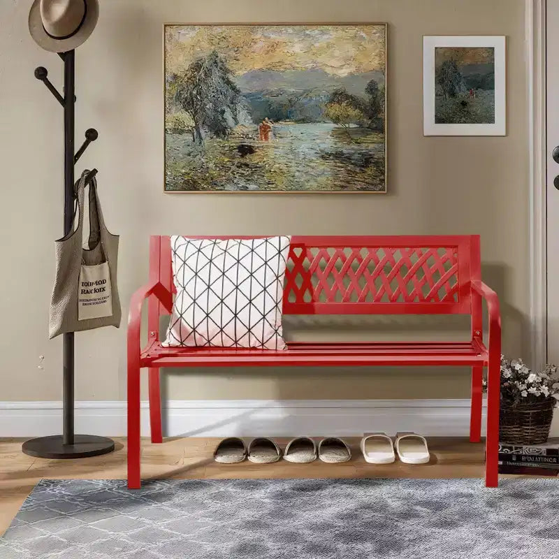 Karl Home | Banc d'extérieur en acier noir de 119 cm