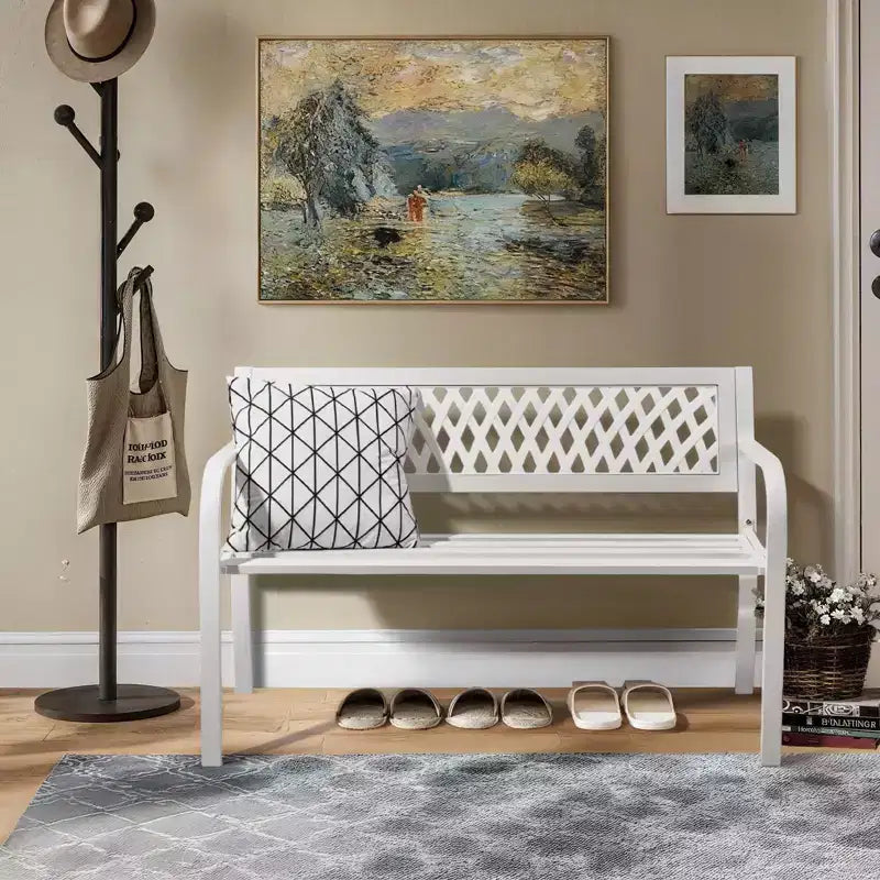 Karl Home | Banc d'extérieur en acier noir de 119 cm