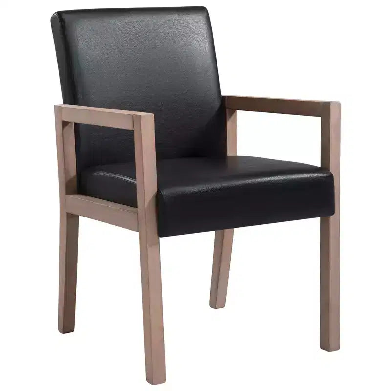 Mid-Century Accent Armchair with Rubberwood Frame & Faux Suede Upholstery