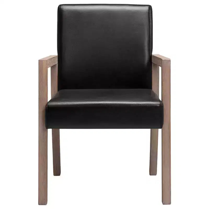 Mid-Century Accent Armchair with Rubberwood Frame & Faux Suede Upholstery