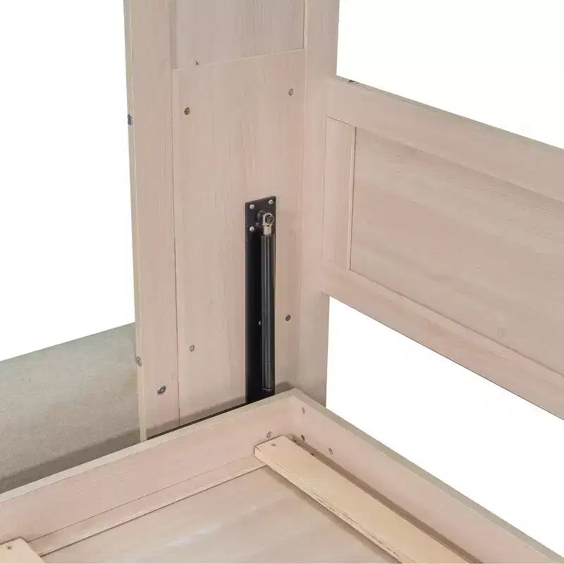 Queen Murphy Bed with Sofa and LED Lights - Pine & MDF, 600 lb Capacity
