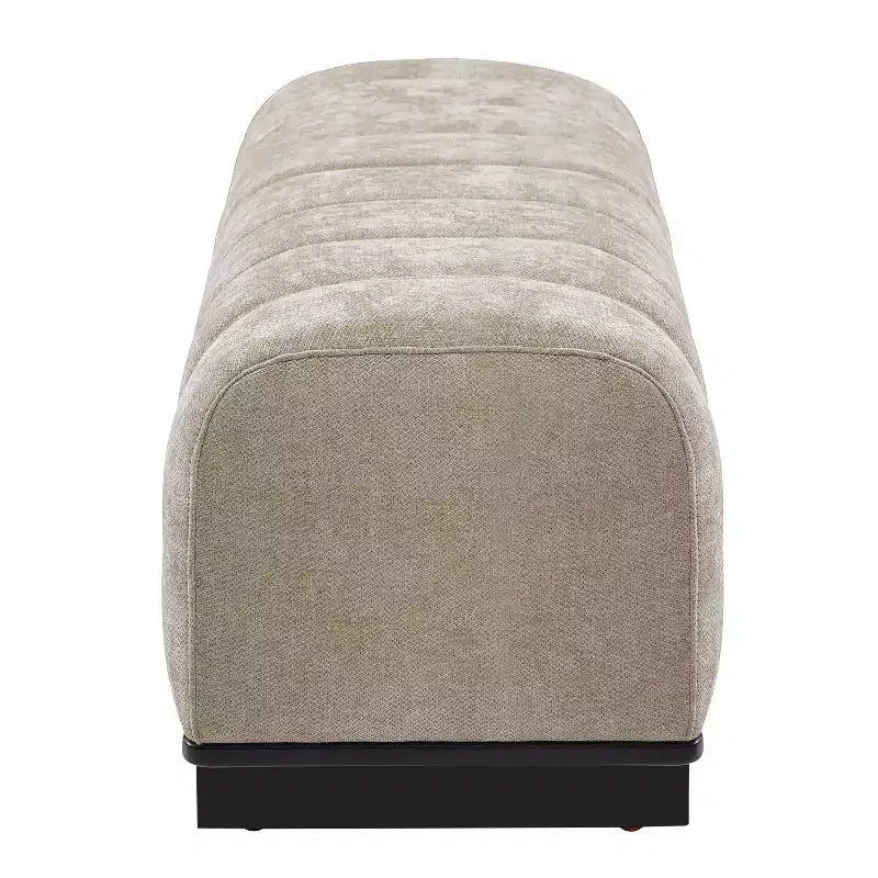 Modern Tufted Faux Fur Dining Bench with Rubberwood Legs, 63.62"